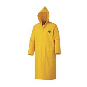 Pioneer Mens Yellow FR Resistant PVC Waterproof Long Rain Gear Jacket for Work